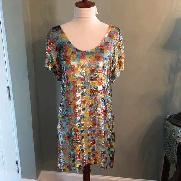 Multi color, sequin, French Connection dress - Picture 5 of 6